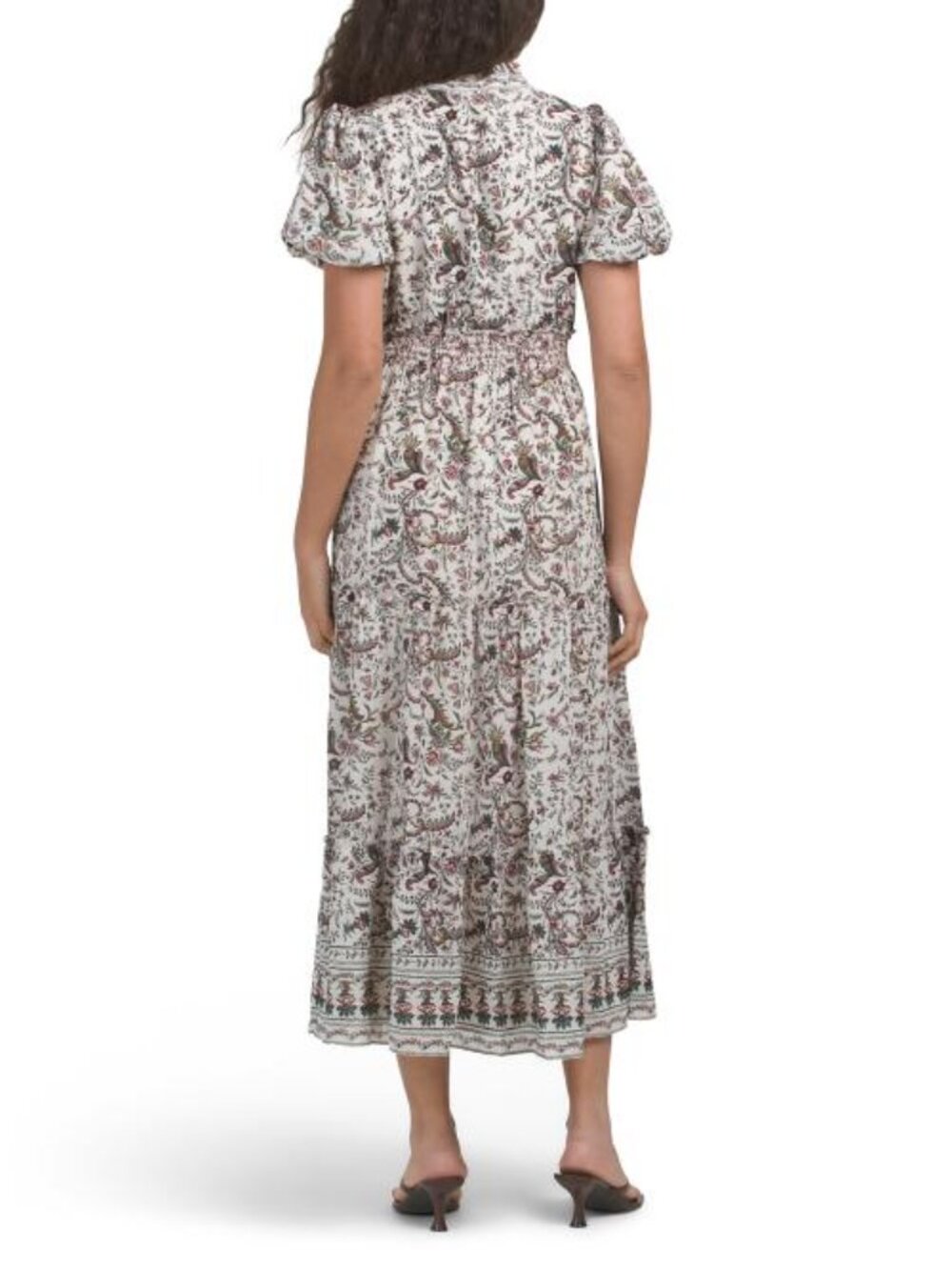 MAX STUDIO Short Sleeve V-neck Tiered Maxi Dress - Picture 2 of 5